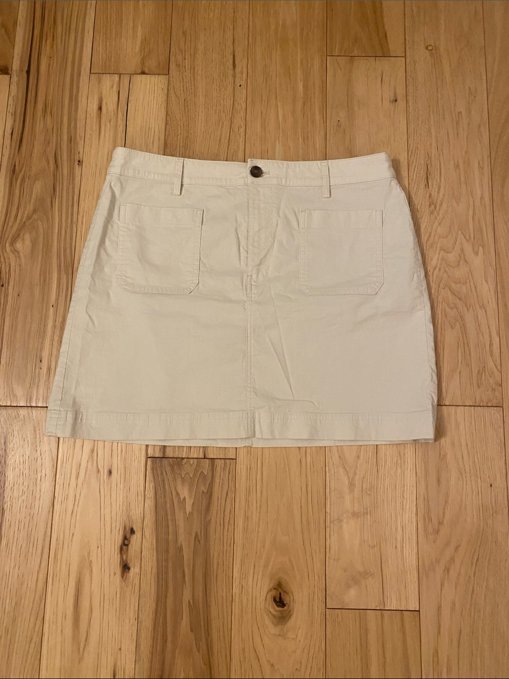 J. Crew Cream Mini Skirt with Front Patch Pockets